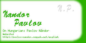 nandor pavlov business card