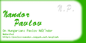 nandor pavlov business card